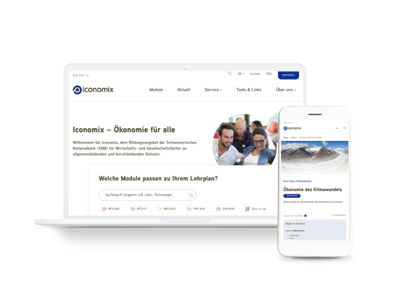 Iconomix Startseite Desktop und Mobile