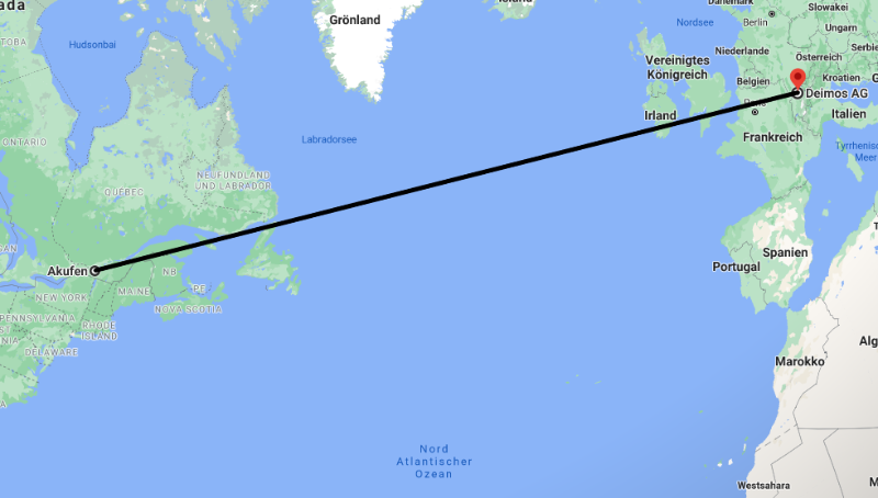 Distanz zwischen Zürich und Montreal